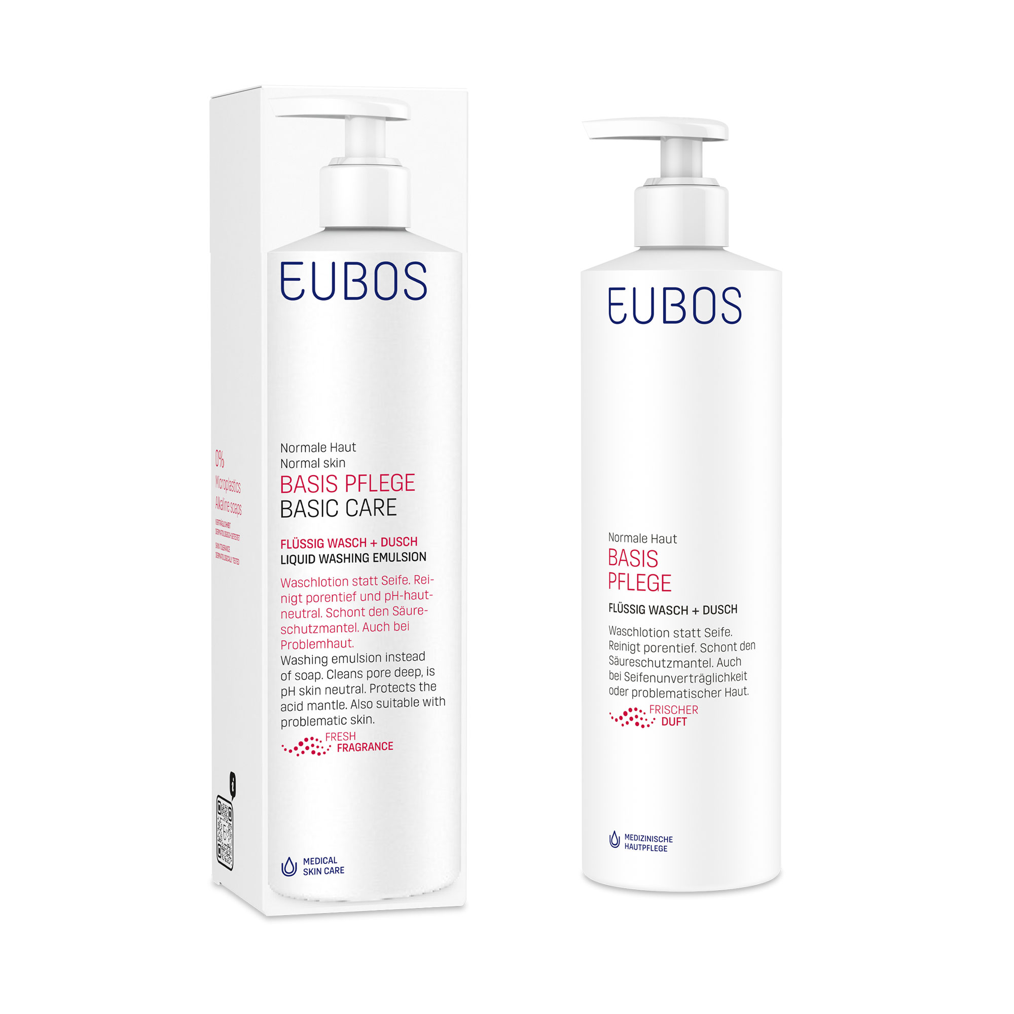 Produktbild EUBOS BASIS PFLEGE FLÜSSIG WASCH + DUSCH, ROT, DOSIERSPENDER