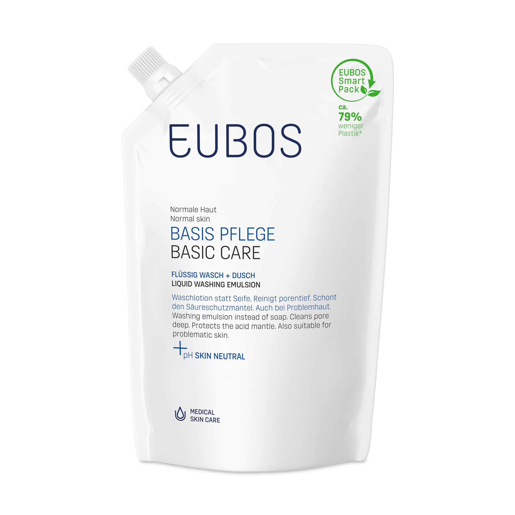 Produktbild EUBOS BASIS PFLEGE FLÜSSIG WASCH + DUSCH, NACHFÜLLBEUTEL